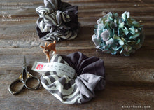 Load image into Gallery viewer, Japanese Handmade Scrunchies from Remnants, Monotone x Zebra