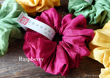 Load image into Gallery viewer, Japanese Handmade Cotton Organdy Scrunchies, Raspberry, Green or Yellow scjf0101-3
