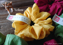 Load image into Gallery viewer, Japanese Handmade Cotton Organdy Scrunchies, Raspberry, Green or Yellow scjf0101-3