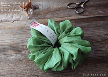 Load image into Gallery viewer, Japanese Handmade Cotton Organdy Scrunchies, Raspberry, Green or Yellow scjf0101-3