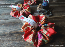 Load image into Gallery viewer, Japanese Handmade Kimono style Scrunchies, scjf0107