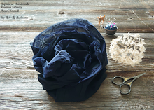 Load image into Gallery viewer, Japanese Infinity Snood Scarf, Enshuku Cotton, Dots Dark Navy, sif0011