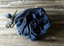 Load image into Gallery viewer, Japanese Infinity Snood Scarf, Enshuku Cotton, Dots Dark Navy, sif0011
