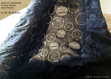 Load image into Gallery viewer, Japanese Infinity Snood Scarf, Enshuku Cotton, Dots Dark Navy, sif0011