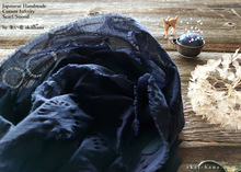 Load image into Gallery viewer, Japanese Infinity Snood Scarf, Enshuku Cotton, Dots Dark Navy, sif0011