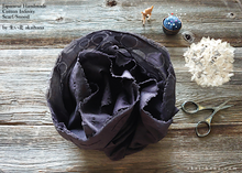 Load image into Gallery viewer, Japanese Infinity Snood Scarf, Enshuku Cotton, Dots Sumikuro Black, sif0012