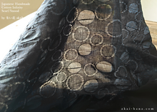 Load image into Gallery viewer, Japanese Infinity Snood Scarf, Enshuku Cotton, Dots Sumikuro Black, sif0012