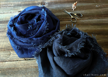 Load image into Gallery viewer, Japanese Indigo Linen Infinity Scarf, Blue, sif0021