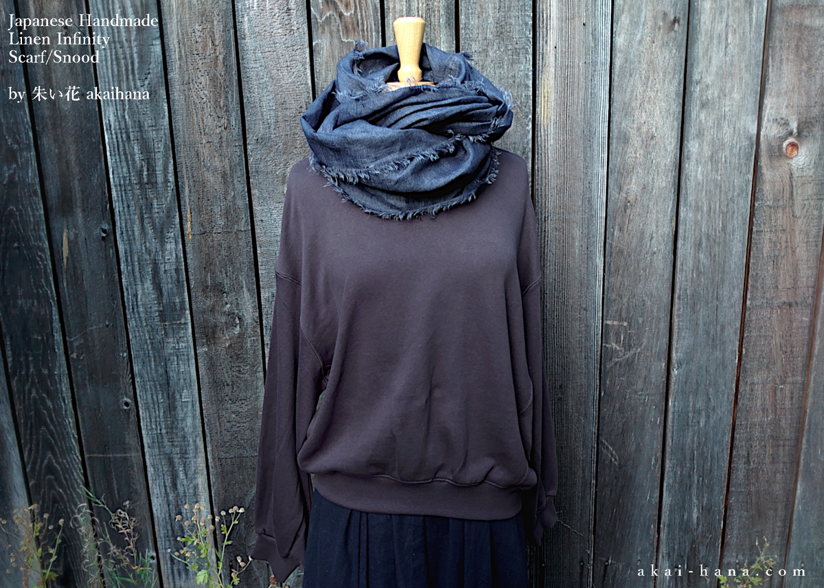 Japanese Handmade Infinity Snood Scarf, Double Gauze – akaihana