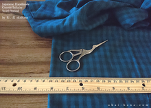 Load image into Gallery viewer, Japanese Handmade Infinity Snood Scarf, Block Check Navy, sif0035
