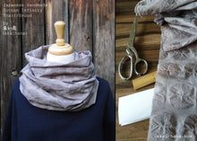 Load image into Gallery viewer, Japanese Handmade Infinity Snood Scarf, Asagao Morning Glory, Grayish Purple, sif0038