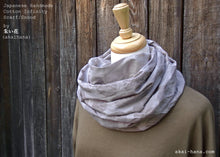 Load image into Gallery viewer, Japanese Handmade Infinity Snood Scarf, Asagao Morning Glory, Grayish Purple, sif0038