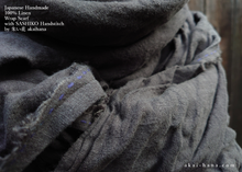Load image into Gallery viewer, Japanese Linen Wrap with SASHIKO Stitch, Dark Gray