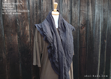 Load image into Gallery viewer, Japanese Linen Wrap with SASHIKO Stitch, Dark Gray
