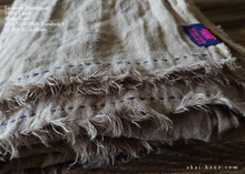 Load image into Gallery viewer, Japanese Linen Wrap, Uguisu-Warbler with SASHIKO Stitch