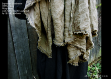 Load image into Gallery viewer, Japanese Linen Wrap, Uguisu-Warbler with SASHIKO Stitch