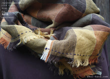 Load image into Gallery viewer, Japanese Handmade Linen Wrap Scarf, Shades of Autumn, 100% Linen
