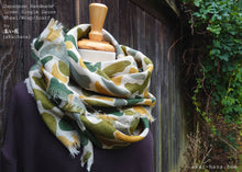 Load image into Gallery viewer, Japanese Linen Gauze Wrap Scarf, Camouflage Yellow x Green