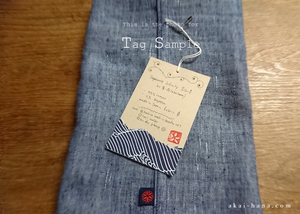 Japanese Linen Wrap, Uguisu-Warbler with SASHIKO Stitch