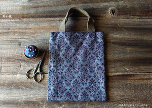 Little Tote, Gray Damask, tbls0003