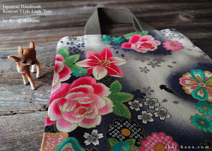Little Tote, Kimono Floral Black, tbls0017