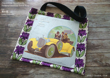 Load image into Gallery viewer, Nordic Floral Purple, Japanese Handmade Linen Square Tote Bag