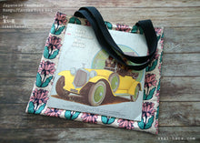Load image into Gallery viewer, Nordic Floral Pink, Japanese Handmade Linen Square Tote Bag