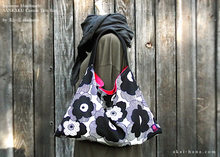 Load image into Gallery viewer, Japanese Handcrafted SANKAKU Tote, Large Floral Black ⦿tbml0030

