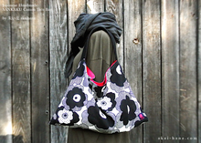 Load image into Gallery viewer, Japanese Handcrafted SANKAKU Tote, Large Floral Black ⦿tbml0030