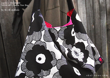 Load image into Gallery viewer, Japanese Handcrafted SANKAKU Tote, Large Floral Black ⦿tbml0030
