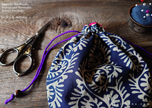 Load image into Gallery viewer, Repurposed Indian Dress Temari Kinchaku (drawstring) Purse ⦿tkvu0007