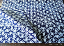 Load image into Gallery viewer, Japanese Printed Tenugui, Asanoha Kon (Hemp Leaf Dark Blue), tnkp0025