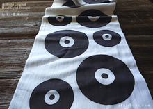 Load image into Gallery viewer, akaihana Original Tenugui, Vinyl Record, Japanese Hand Dyed, tnor0003