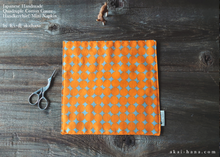 Load image into Gallery viewer, Quadruple Reversible Japanese Handkerchief, Orange Circles, 100% Japanese Cotton Gauze
