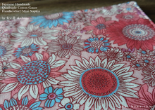 Load image into Gallery viewer, Quadruple Reversible Japanese Handkerchief, Flower Garden Pink ⦿wghc0018