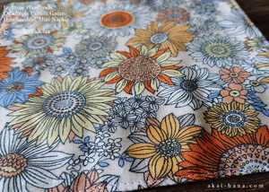 Quadruple Reversible Japanese Handkerchief, Flower Garden Yellow wgh0019
