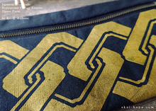 Load image into Gallery viewer, Repurposed Vintage Kimono Obi Small Travel Clutch/Passport Case, Yoshiwara Tsunagi Black x Gold