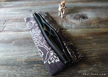 Load image into Gallery viewer, Japanese Handmade Pen Case, Hand-Printed in Kyoto, Brown ⦿zc20p0009
