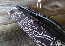 Load image into Gallery viewer, Japanese Handmade Pen Case, Hand-Printed in Kyoto, Brown ⦿zc20p0009