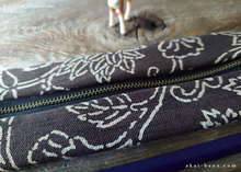Load image into Gallery viewer, Japanese Handmade Pen Case, Hand-Printed in Kyoto, Brown ⦿zc20p0009