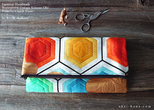 Load image into Gallery viewer, Repurposed Vintage Kimono Obi Foldover Clutch, Japanese Handmade, zc25f0001