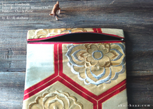 Load image into Gallery viewer, Repurposed Vintage Kimono Obi Foldover Clutch, Japanese Handmade, zc25f0002