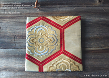 Load image into Gallery viewer, Repurposed Vintage Kimono Obi Foldover Clutch, Japanese Handmade, zc25f0002