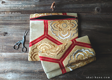 Load image into Gallery viewer, Repurposed Vintage Kimono Obi Foldover Clutch, Japanese Handmade, zc25f0002