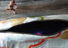 Load image into Gallery viewer, Repurposed Vintage Kimono Obi Foldover Clutch, Japanese Handmade, zc25f0003
