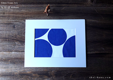 Load image into Gallery viewer, Tenugui Fabric Art with a Frame Mat, ready to frame, Mizutama Blue 8 x 10
