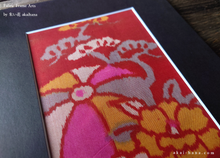 Load image into Gallery viewer, Vintage Kimono Fabric Art with a Frame Mat, ready to frame, 8 x 10 ⦿frmn0017
