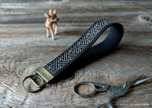 Load image into Gallery viewer, Japanese Cotton Wristlet Keychains, Sayagata ⦿kfjp0010
