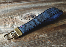 Load image into Gallery viewer, Vintage Kimono Wristlet Key Fobs with One Stitch, Kanoko Navy ⦿kfvk0001
