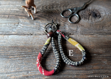 Load image into Gallery viewer, Handcrafted Chirimen Key Chains, Floral Kimono patterns x Antique Gold ⦿khcr0007-12
